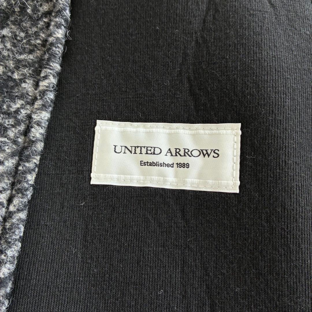 ユナイテッドアローズ ボンディング チェスターコート グレー L ツイード調