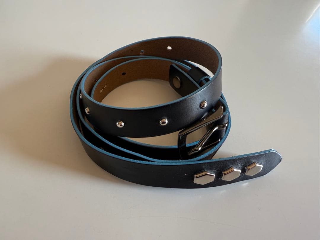 【美品】anytee Narrow Long Belt Black Blue