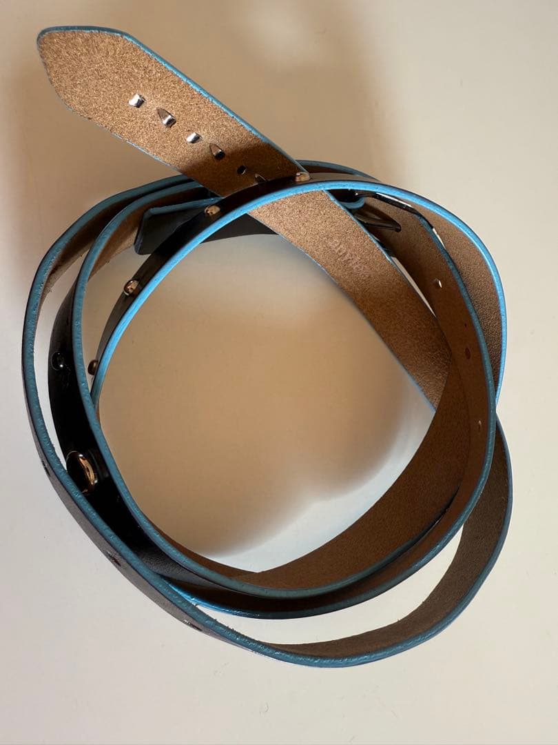 【美品】anytee Narrow Long Belt Black Blue