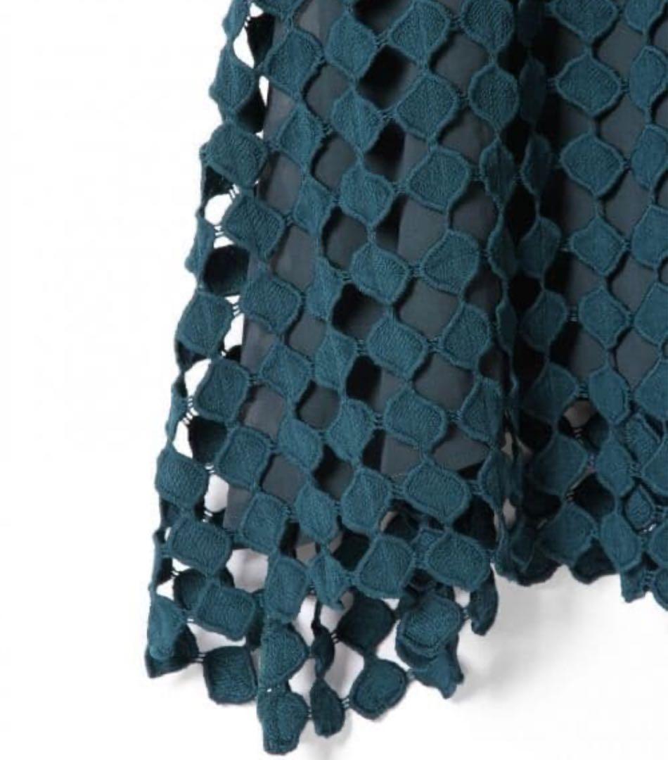 極美品◎グレースコンチネンタル ケミカル切替ワンピース グリーン