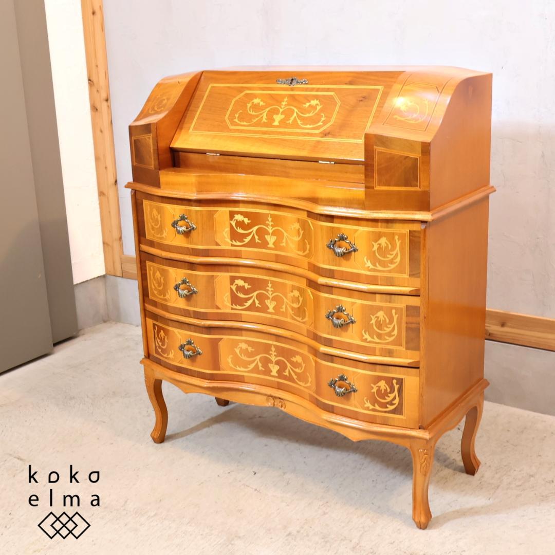 TAROCCO VACCARI 象嵌加工 ライティングビューロー アンティーク