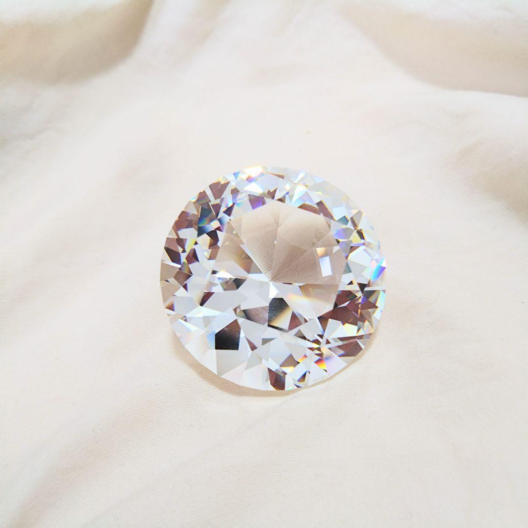 【希少】旧SWAROVSKI クリスタルラウンドカット置物 30% Pbo
