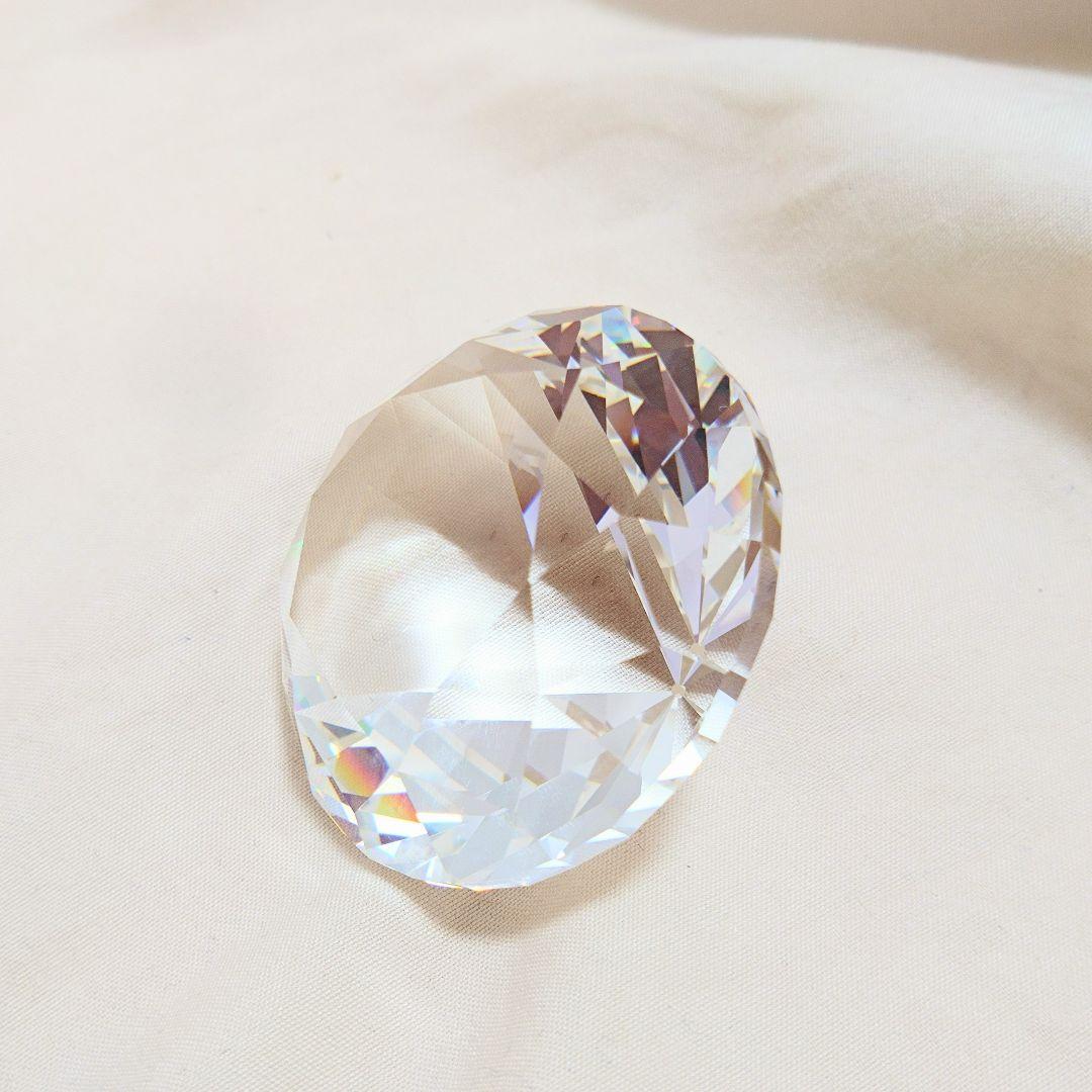 【希少】旧SWAROVSKI クリスタルラウンドカット置物 30% Pbo