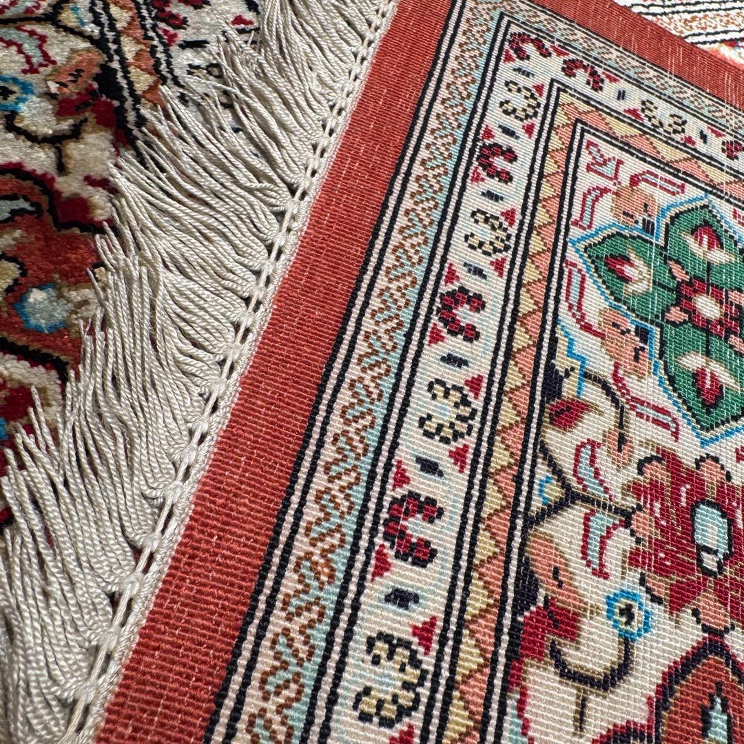 ペルシャ絨毯クム産 100%シルク (2枚)