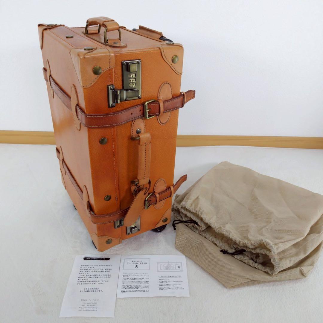 TIME WALKER 本革 レザーアンティークトランク風キャリーケース レトロ