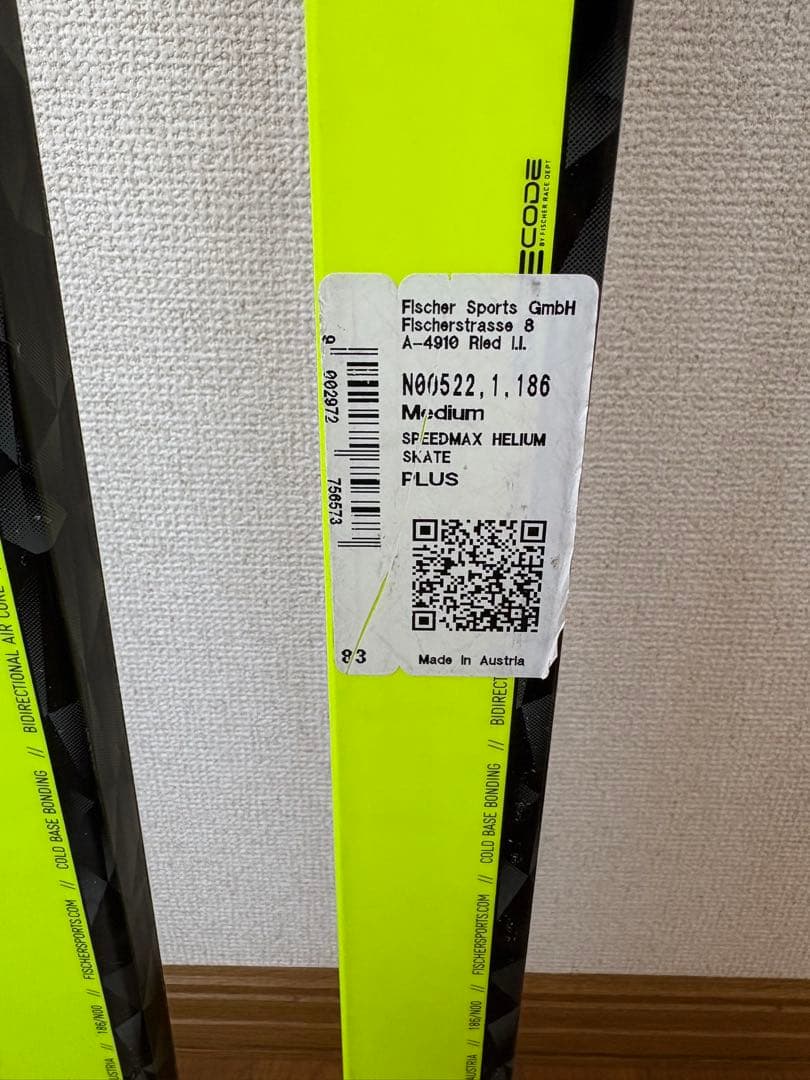 クロスカントリースキー　FISCHER スピードMAX ヘリウム186cm