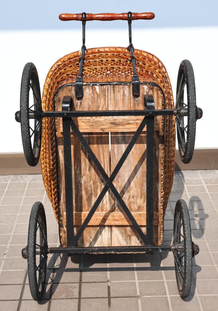 niyon　昭和レトロ　アンティーク　乳母車　うば車　ベビーカー　藤網