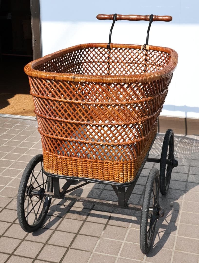 niyon　昭和レトロ　アンティーク　乳母車　うば車　ベビーカー　藤網