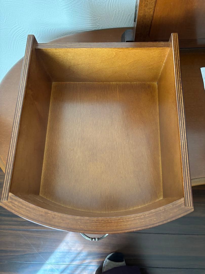 イタリア製木製三面鏡ドレッサーとスツールセット