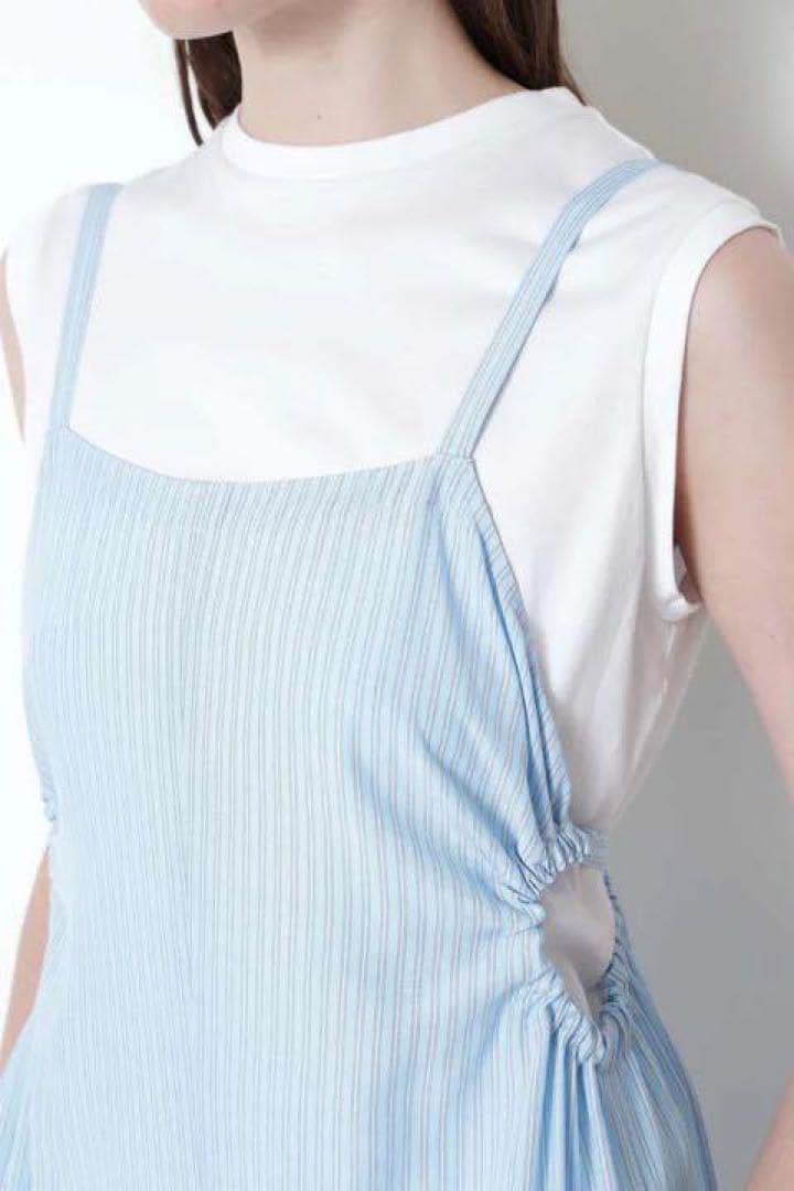 近年モデル✨　ルフィル　オールインワン　ストライプ　ブルー　新垣結衣着用