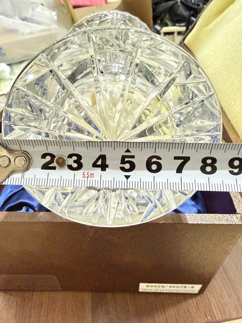 【美品】ボヘミアグラス 花瓶 チェコスロバキア製 ヴィンテージ クリスタルカット