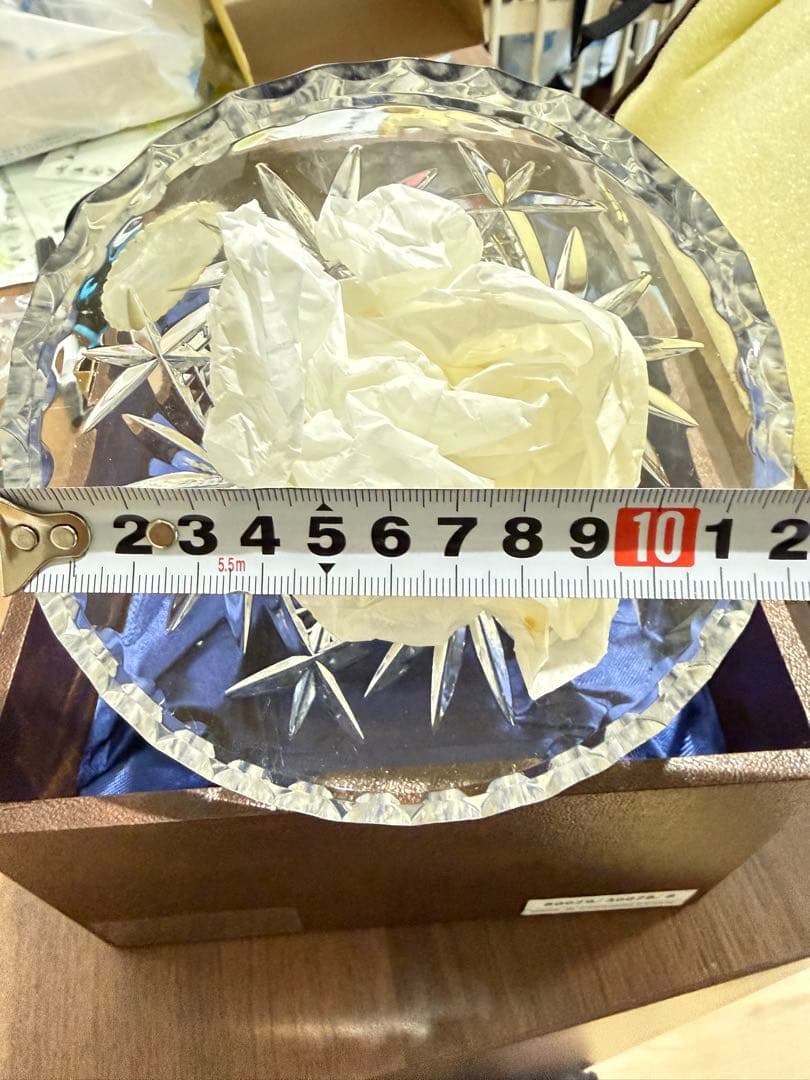 【美品】ボヘミアグラス 花瓶 チェコスロバキア製 ヴィンテージ クリスタルカット