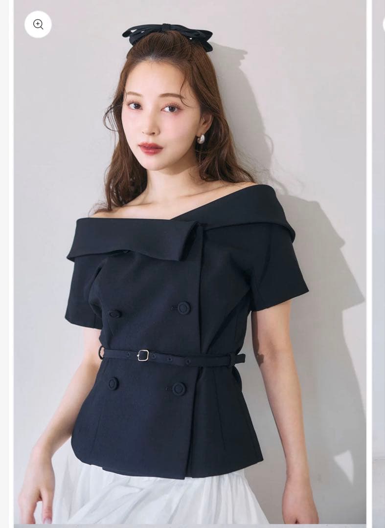 美品✨poláura オフショルカラーダブルボタンジャケット