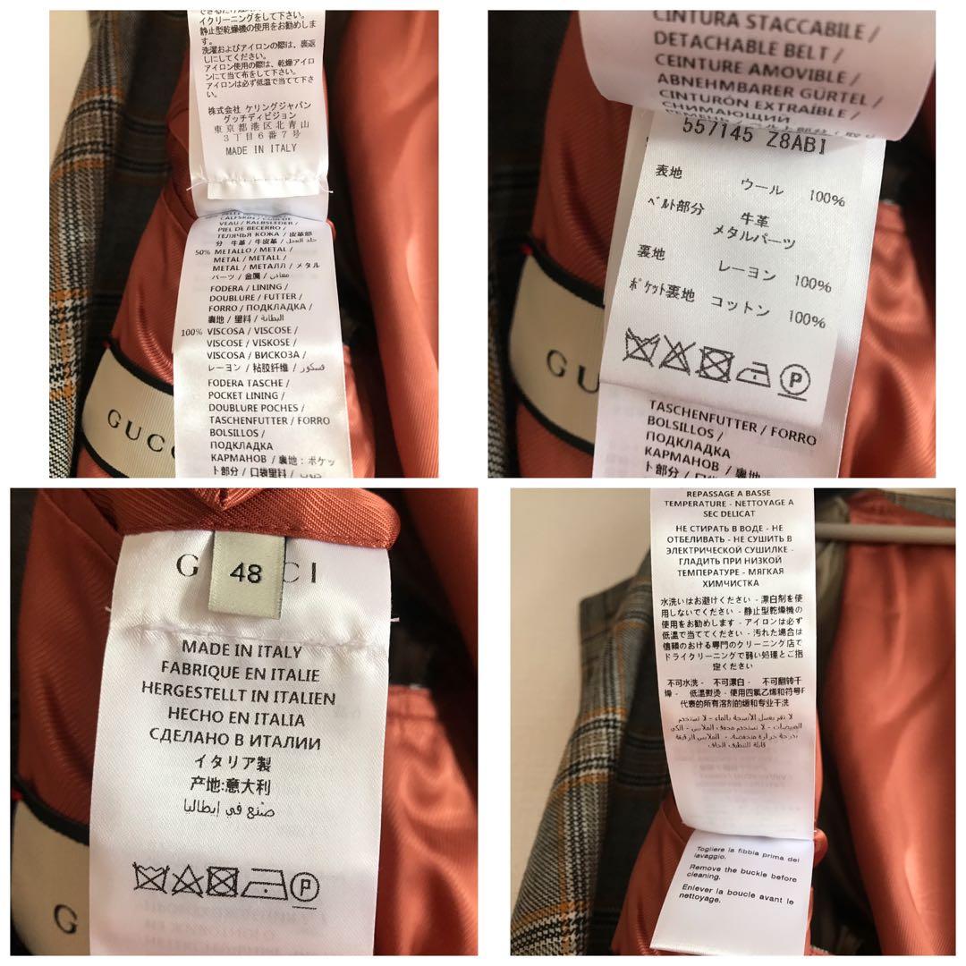 正規品 GUCCI グッチ 2019AW チェック柄ウールトレンチコート