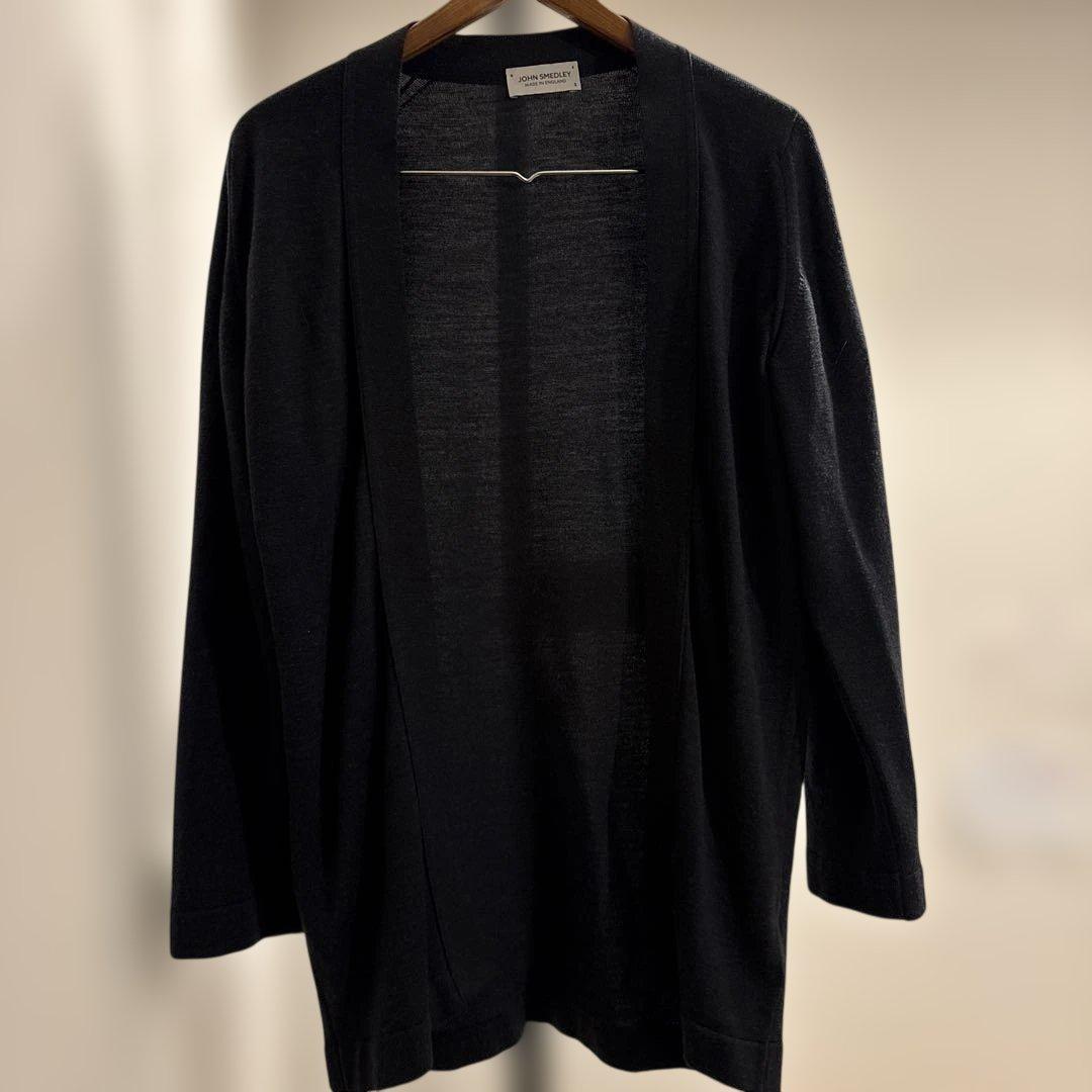 ジョンスメドレー　［UNISEX］ノーカラー長袖ボタンレスニットカーディガン