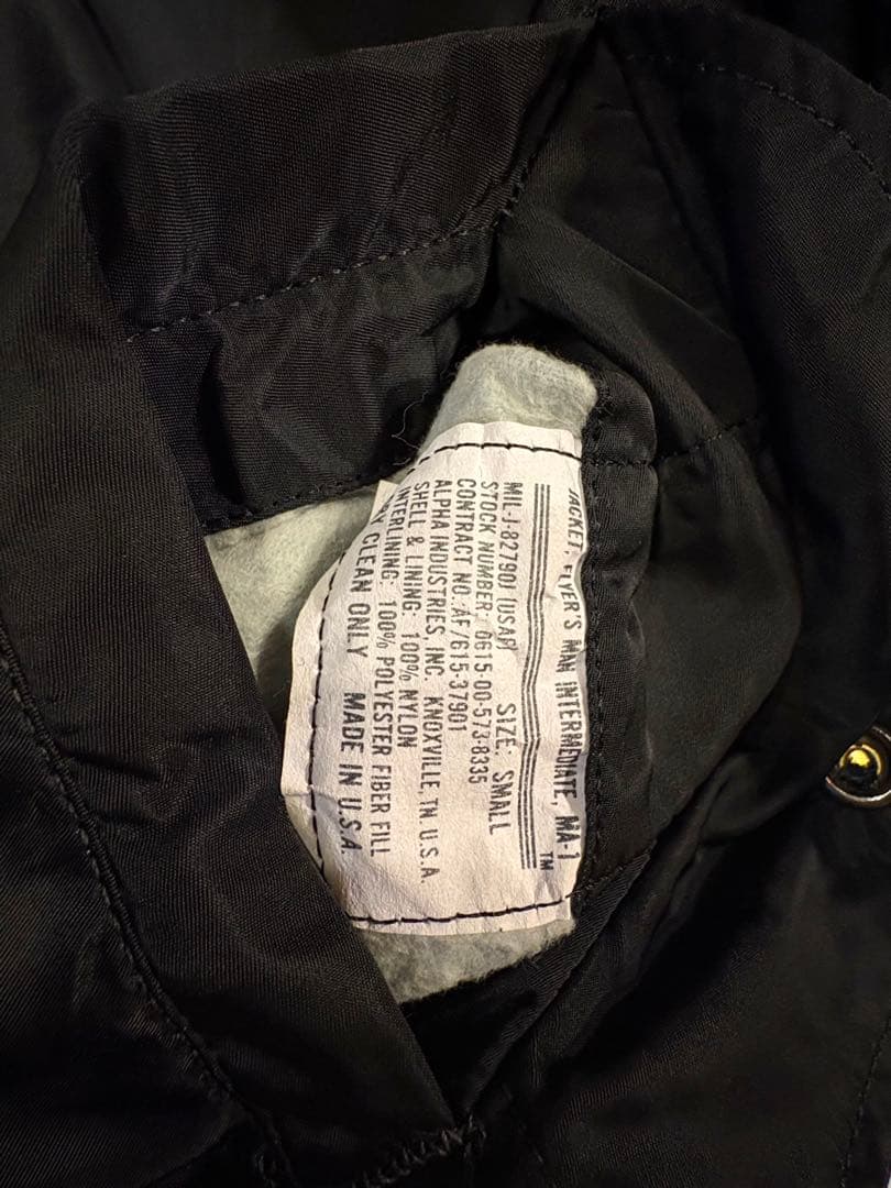 ビンテージ 90s ALPHA MA-1 USA製 BLACK