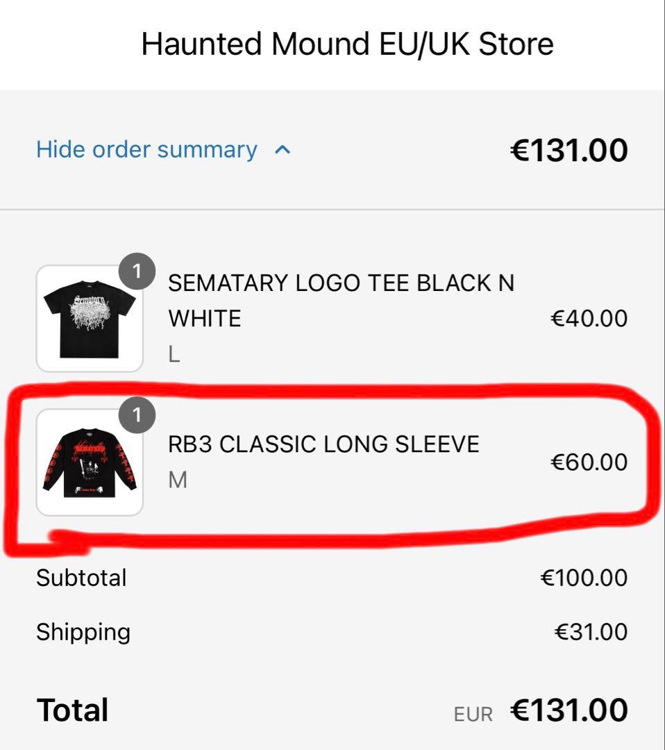 トップス Sematary RB3 long sleeve t-shirts