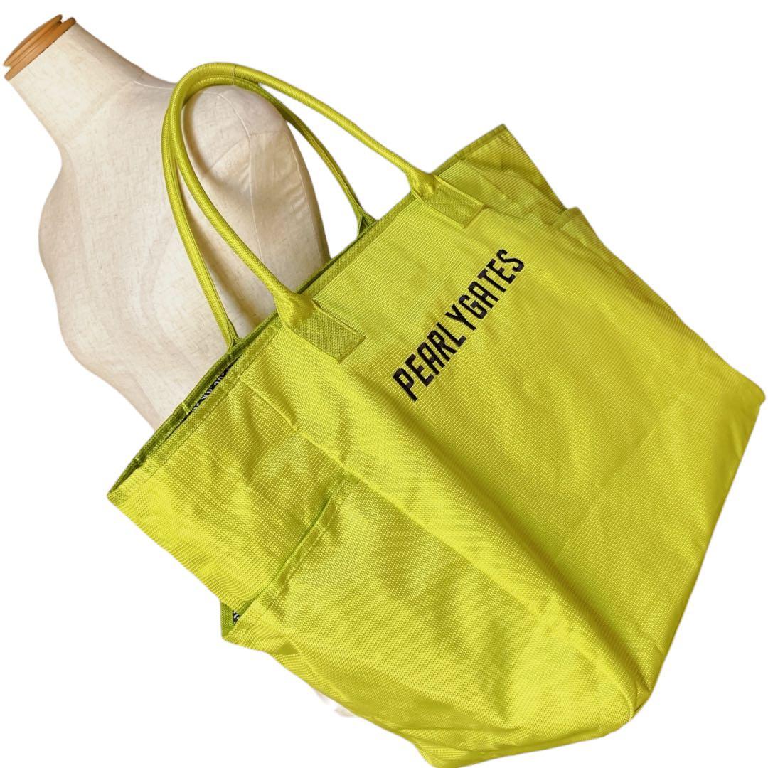 パーリーゲイツ 良品 肩掛け可 大容量 多収納 ロッカーバッグ ネオングリーン