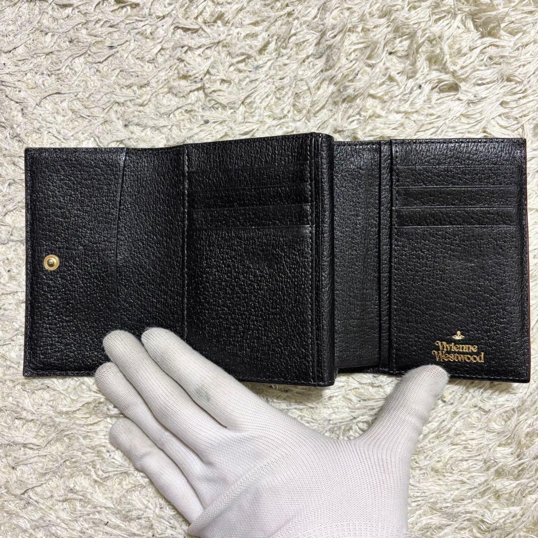 ヴィヴィアンウエストウッド 三つ折り財布 ブラック ビッグオーブ