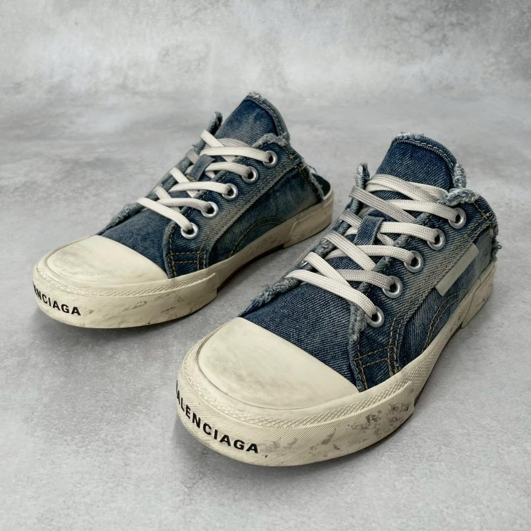 極美品】 バレンシアガ　デニム デストロイ ミュール スニーカー ダメージ加工