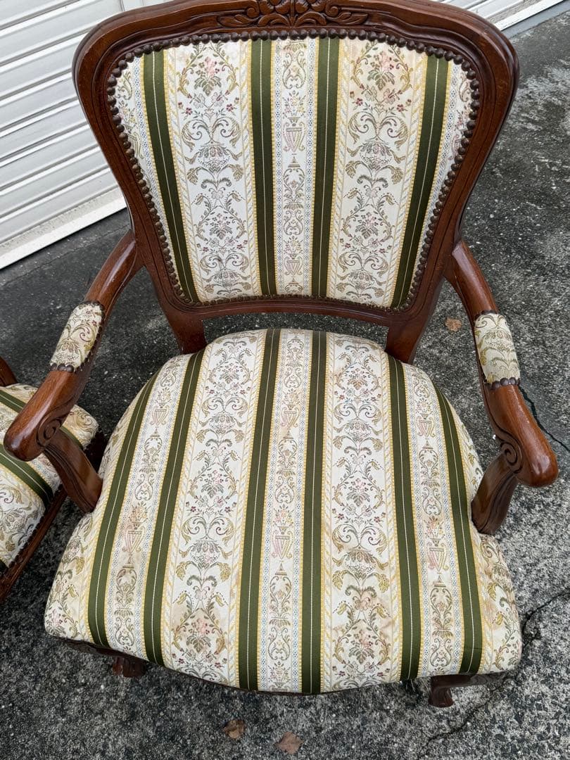 イタリア製 ロココ調 象嵌細工 ダイニング5点セット 猫脚 クラシック