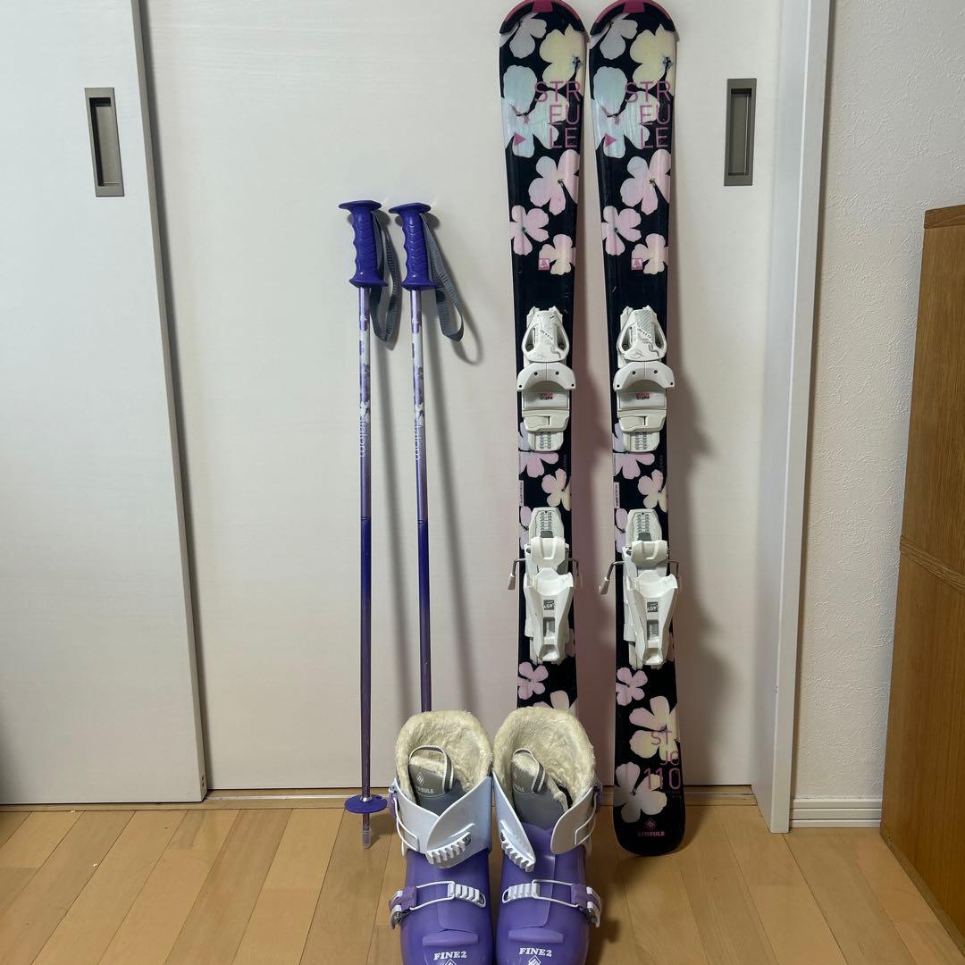 シュトロレイ スキー板 110cm ブーツ22.0cm ストック85cm