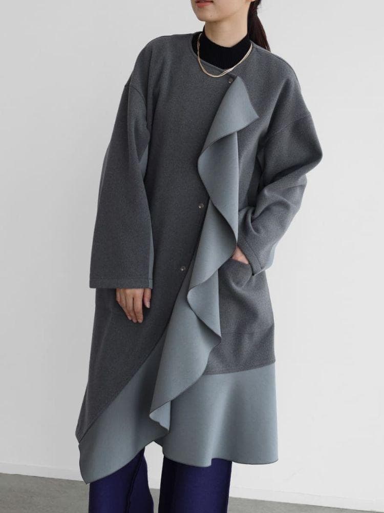 新品 ラディエイト フリルデザインコート グレー RADIATE ヤマダヤ