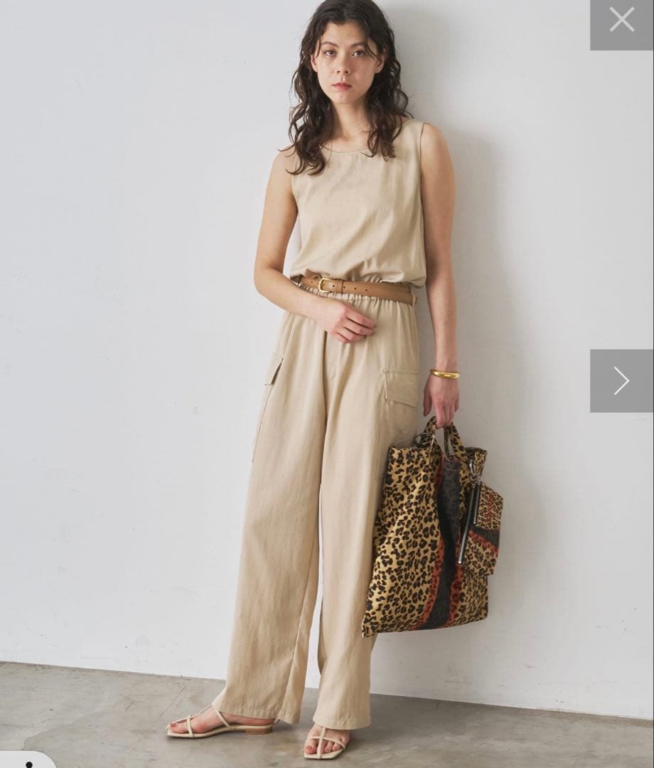 2025SS今季美品★ウィムガゼット　オックスオールインワン　ベージュ　F