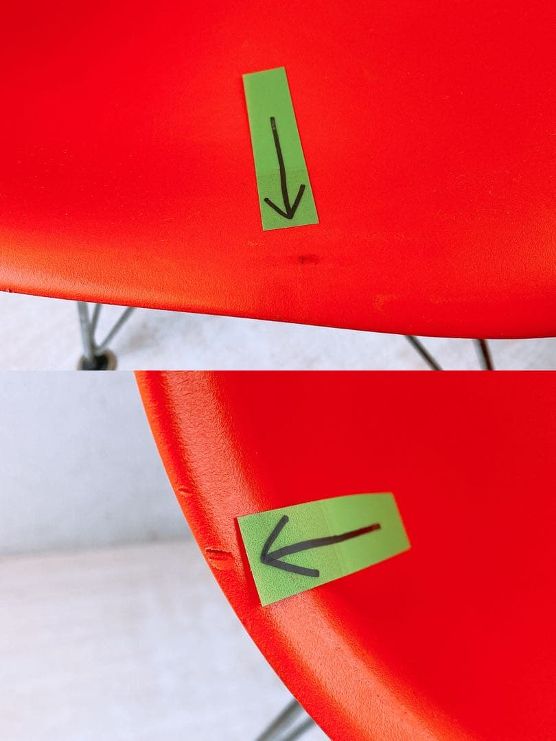 ①Eames サイドシェルチェア DSR Vitra製 エッフェル イームズ朱赤