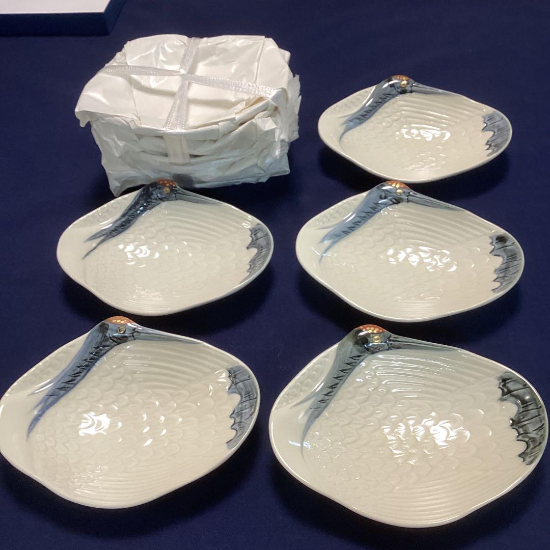 永楽写鶴巣篭もり向付10客　　　新品未使用　　お祝いの器