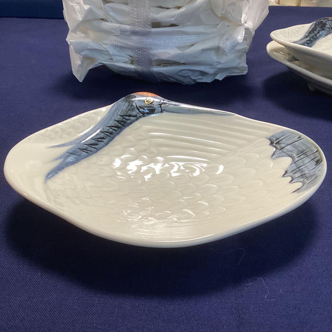 永楽写鶴巣篭もり向付10客　　　新品未使用　　お祝いの器