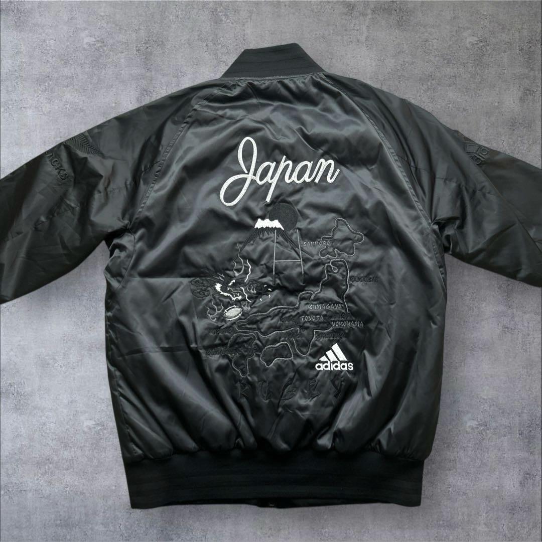 美品　adidasオールブラックス　スカジャン　和柄刺繍　Lサイズ 日本限定