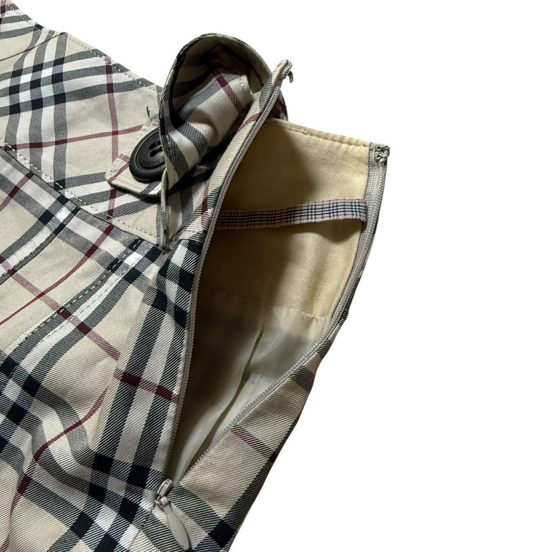バーバリーブルーレーベル スカート ノバチェック ベルト ベージュ 38サイズ