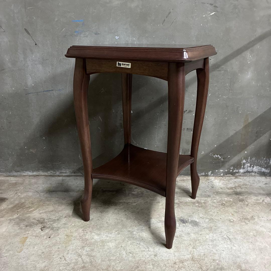 maruni ベルサイユ ブビンガ 電話台 サイドテーブル 花台 飾り台 猫脚