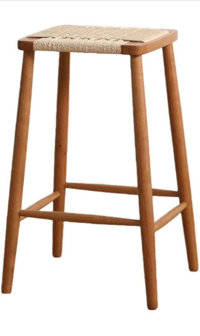 北欧のシンプルな編み縄角椅子