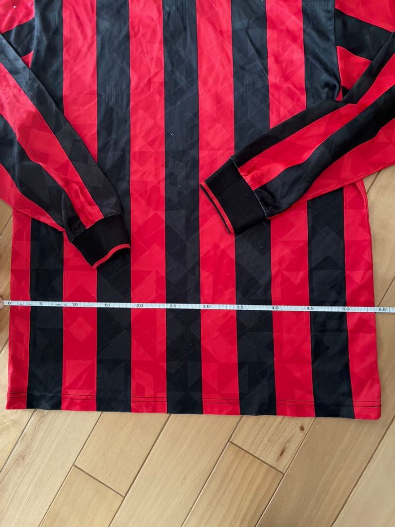 Lotto ACミラン 長袖シャツ Lサイズ 赤黒