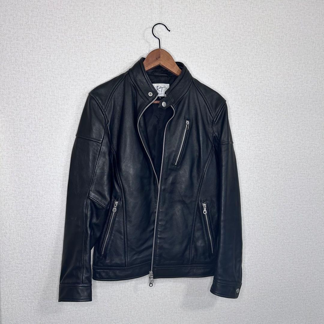 美品 ラトルトラップ 羊革 シングルライダースジャケット 黒 M メンズビギ y