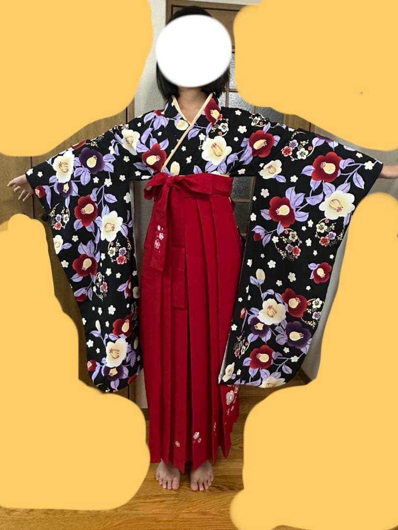 160cm 袴フルセット&髪飾りセット アリサナ卒業式