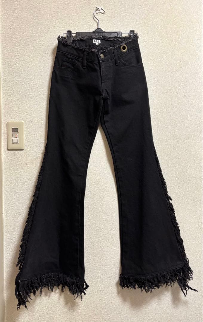 LGB ルグランブルー フリンジベルボトム　黒 初期