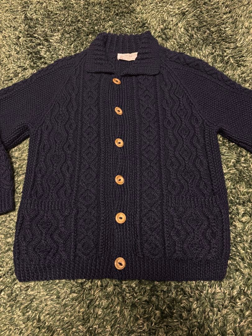 【希少？6ボタン】インバーアラン　ハンドニット　　3Aカーディガン　茶タグ