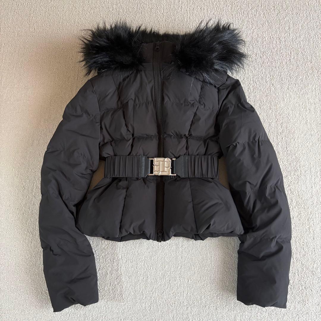 GYDA ファー付きショートダウンジャケット　ベルト付き