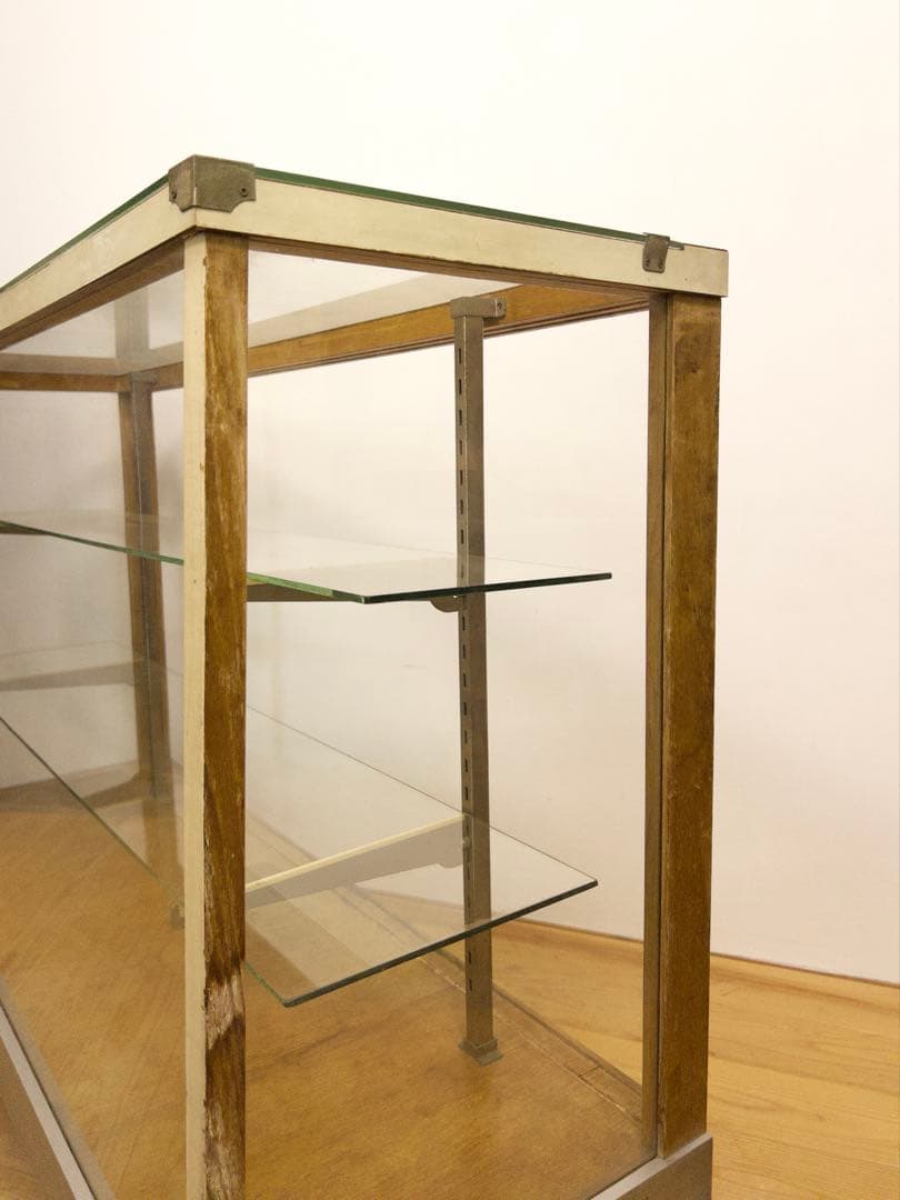 ガラス　ショーケース　ディスプレイ　横幅約121㎝　商店　アンティーク　レトロ