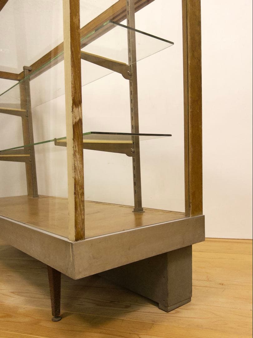 ガラス　ショーケース　ディスプレイ　横幅約121㎝　商店　アンティーク　レトロ