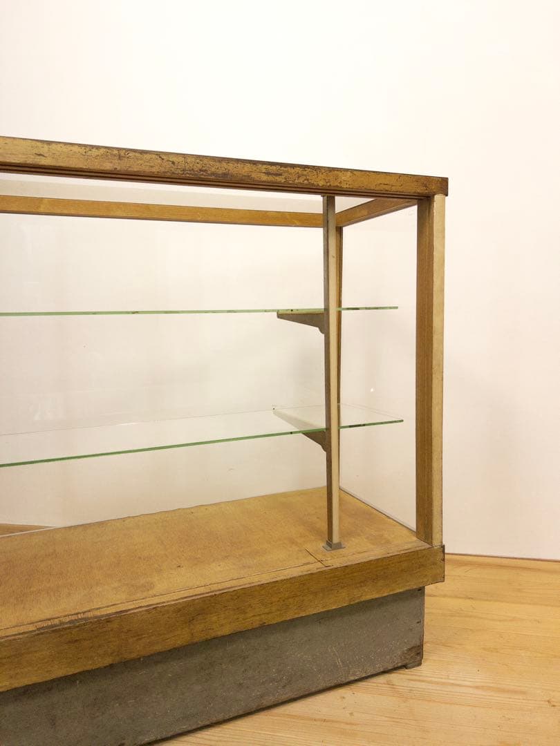 ガラス　ショーケース　ディスプレイ　横幅約121㎝　商店　アンティーク　レトロ