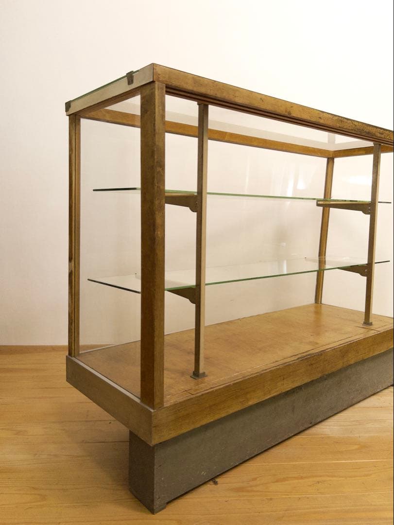 ガラス　ショーケース　ディスプレイ　横幅約121㎝　商店　アンティーク　レトロ