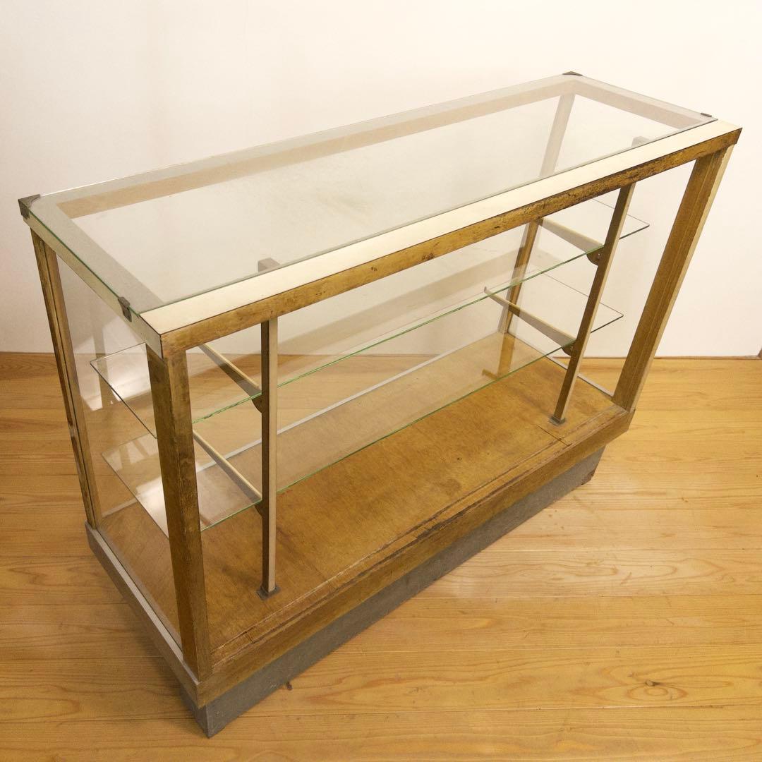 ガラス　ショーケース　ディスプレイ　横幅約121㎝　商店　アンティーク　レトロ