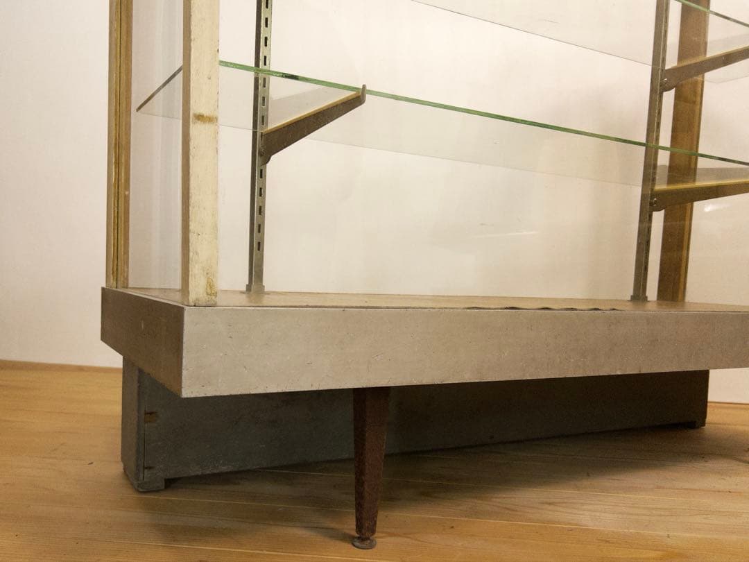 ガラス　ショーケース　ディスプレイ　横幅約121㎝　商店　アンティーク　レトロ