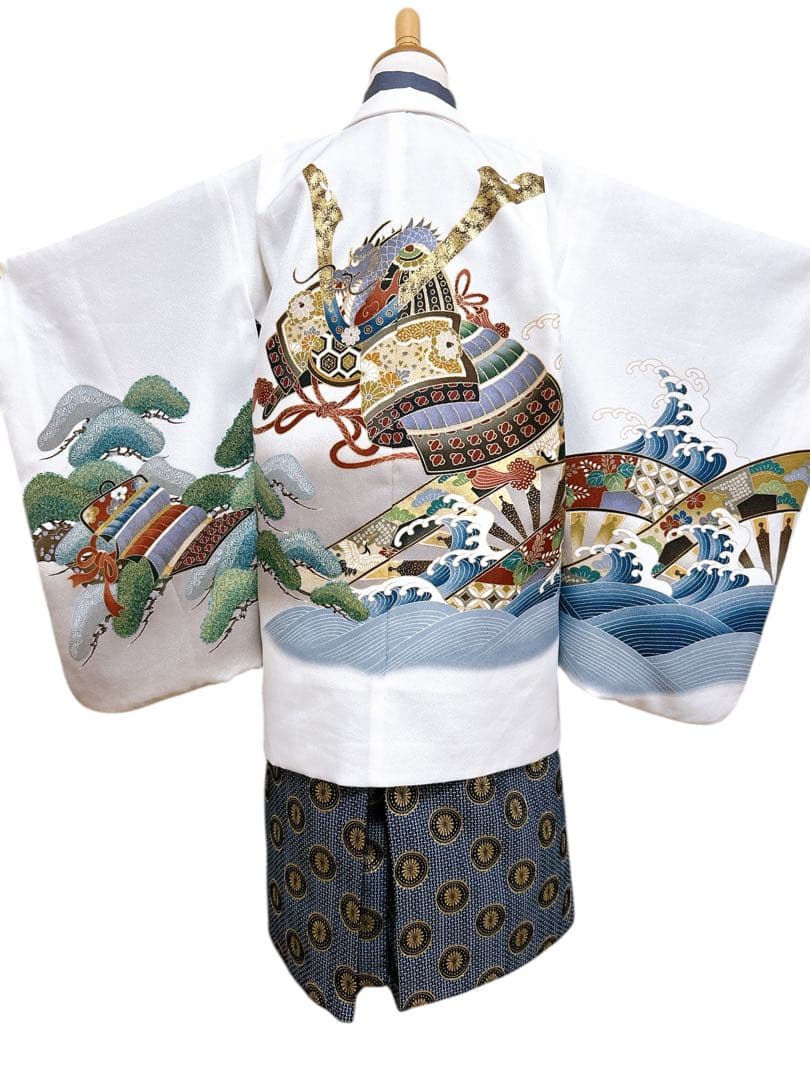 人気の白系♡七五三　5歳　男の子　フルセット　一式　兜