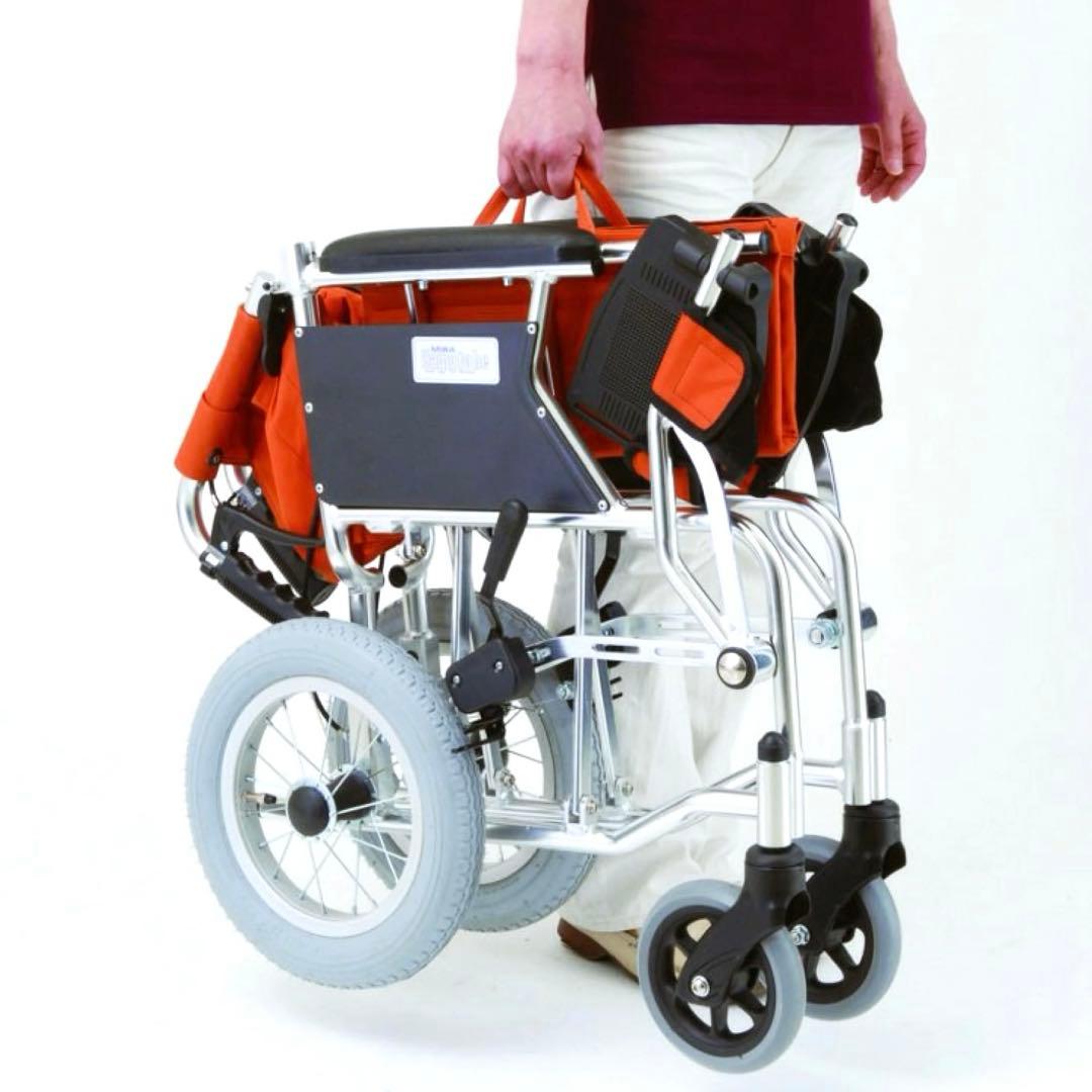 【美品】MIWA 介助式車いす ミニポン HTB-12 折りたたみ 軽量 介護用