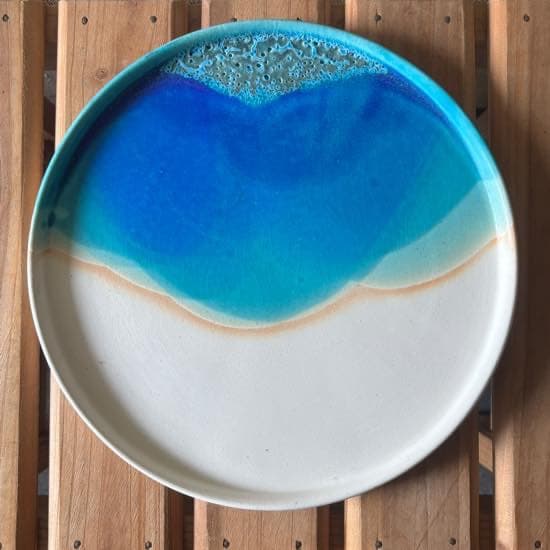 うるま陶器 やちむん 沖縄 お皿 直径23cm 新品未使用